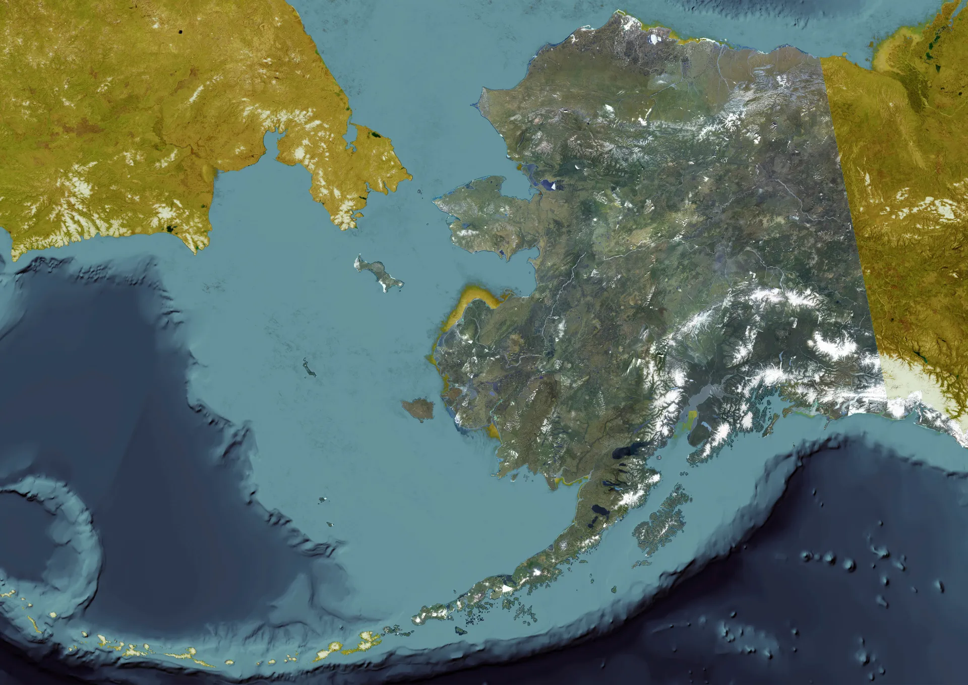 Satellite Photo - Alaska, blueshaded
