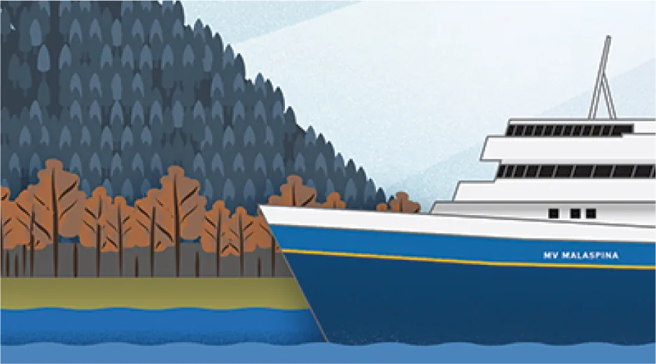 Illustration of Alaskan ferry MV Malaspina